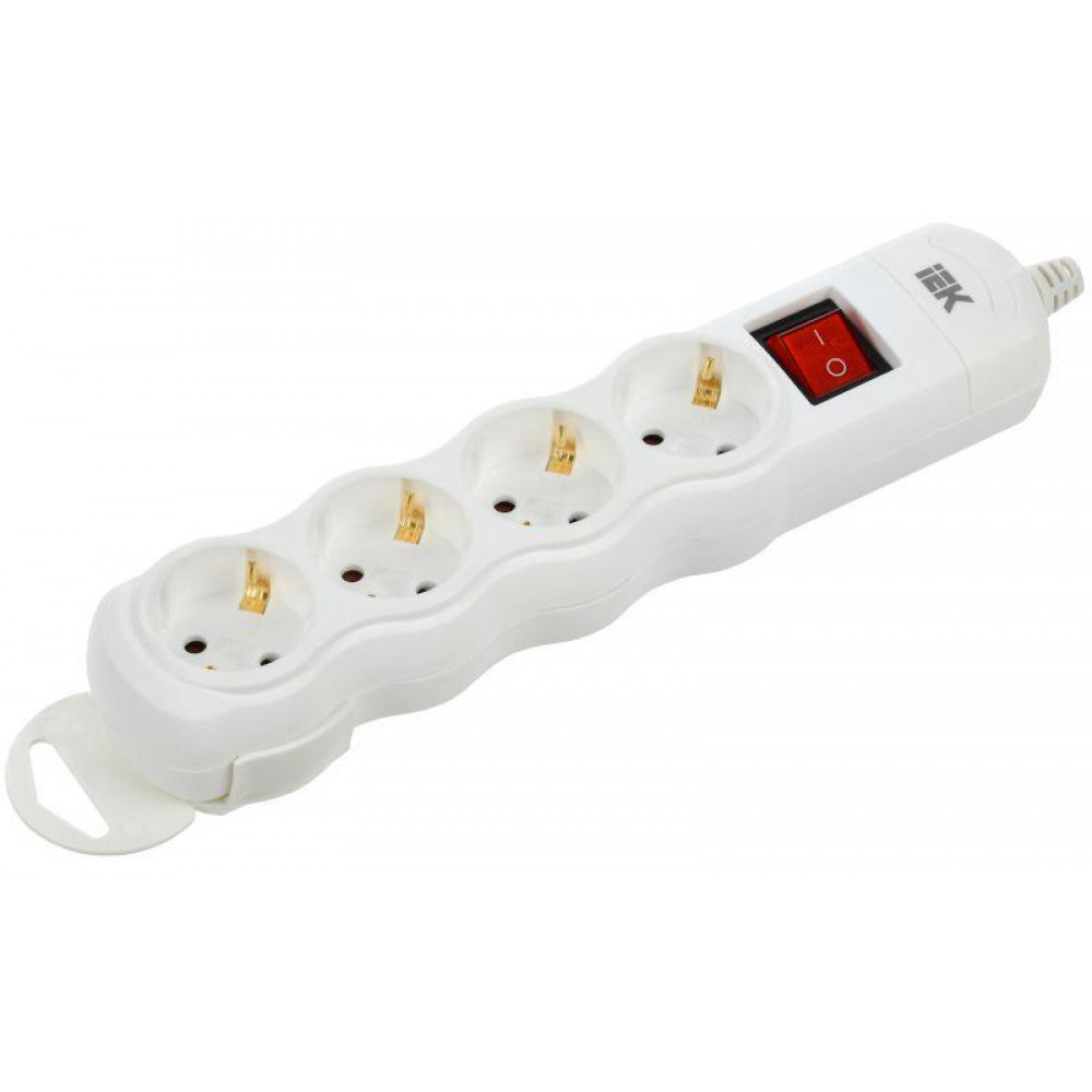 Изображение товара Переносная розетка с выключателем IEK РПр04В на 4 места