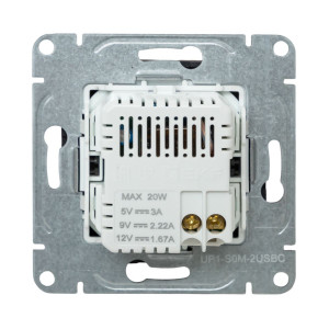 Механизм розетки USB-C - 2шт, мокко Эпика EKF UP1-SOM-2USBC