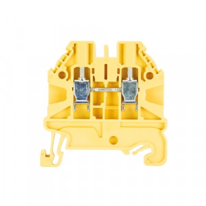 Проходная клемма WT 2,5 GE, Проходная клемма, тип фиксации провода: винтовой, номинальное сечение: 2,5 мм кв., 24A, 1000V, ширина: 5 мм, цвет: желтый, тип монтажа: DIN35