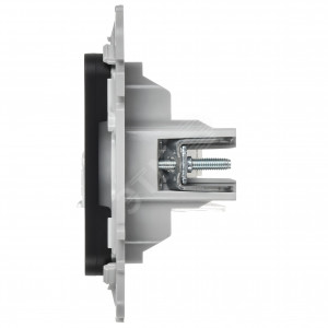 FLITE Розетка 2-местная компьютерная RJ45 категория 6 UTP РК6-2-0-ФлЧ черный IEK FI-K22-2-K02