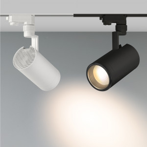 Светильник LGD-ZEUS-4TR-R88-20W Day4000 (WH, 20-60 deg, 230V) 024606(1), Светильник подвесной для треков/шин 4 провода, 20Вт. Цвет свечения ДНЕВНОЙ 4000K, световой поток 1600-2000лм, регулируемый угол 20-60°, CRI>90. Корпус круглый, металл, цвет белый, IP20. Размеры DxHxL O88x200x162мм. Входное напряжение AC220-240V