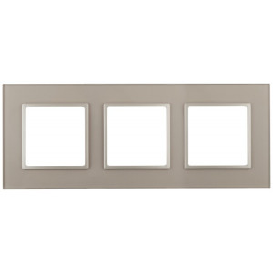 14-5103-04 Рамка на 3 поста, стекло, Elegance, шампань+шамп (5/25/900) Б0034509