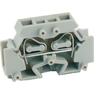 Проходная клемма (MINI) UJ2-4, Проходная клемма, MINI, боковой подвод кабеля, 2 точки подключения, тип фиксации провода: пружинный, номинальное сечение: 4 мм кв., 32A, 500V, ширина: 7 мм, цвет: серый, тип монтажа: в зависимости от торцевой крышки