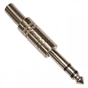 SZC-0055 / 6.3 MM STEREO, Разъём аудио штекер стерео 6.35 мм, металлический
