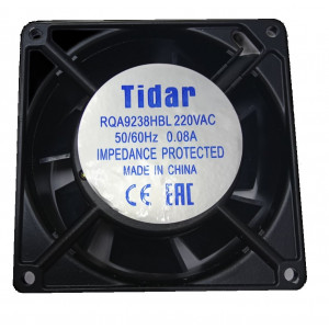 RQA 9238HBL 220VAC, Вентилятор 220В AC, 2400об/мин., 92x92х38мм, 85м3/час, 29дБ, подшипник качения, тип вывода - провод