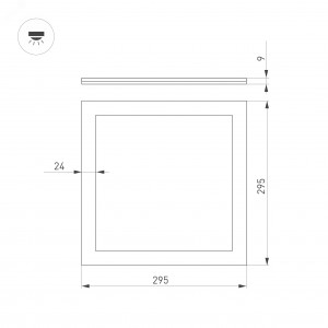 Светильник DL-INTENSO-S300x300-18W Day4000 (WH, 120 deg, CRI90, 230V) 043550, Светодиодная панель с торцевой засветкой (edge-lit). Мощность 18 Вт, св. поток 1770 лм, 90-100 лм/Вт, дневной 4000 K, CRI>90, угол 120°, напряжение питания 230 В. Белый квадратный корпус из алюминия, экран PS, LGP PMMA, степень защиты IP40.