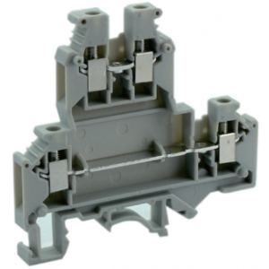 Этажная клемма UKJ-2.5/2-2L, Этажная клемма, 2 этажа, тип фиксации провода: винтовой, номинальное сечение: 2,5 мм кв., 32A, 500V, ширина: 5,2 мм, цвет: серый, тип монтажа: DIN35