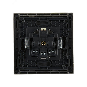 FORTE&PIANO Розетка 1-местная с заземлением с защитными шторками винтовое крепление 16А FP515 сталь IEK FP-R14-16-K46