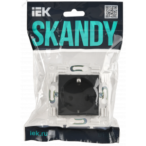 SKANDY Розетка с заземлением с защитными шторками 16А SK-R04G графит IEK SK-R14-16-K53