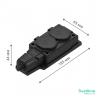 Колодка MultiSet 2х розетка 2К+З 16А/250В IP44 каучуковая черн. SE MST4102BK