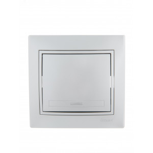 Выключатель 1-кл. СП Mira 10А IP20 со вставкой сер. метал. 701-1010-100