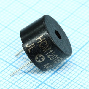 HCM1201BX, Генератор звука электромагнитный со встроенной схемой +1.5В 2300Гц, d=12мм, h=7.5мм