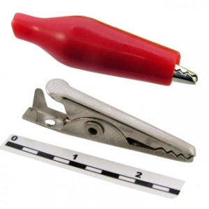 8-0025 RED, Зажим-крокодил 8-0025, красный