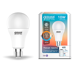 Лампа Светодиодная Gauss Smart Home DIM+CCT E27 A60 10 Вт 1/10/100 [1080112]