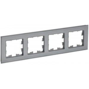 Рамка 4-м BRITE РУ-4-2-БрСе стекло сер. BR-M42-G-K03