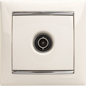 VALENA Розетка телевизионная TV звезда в рамку белая 1.5дБ 774429