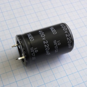 LG400M0220BPF-2540, С защёлкиваемыми выводами 400V  220uF ±20%, стандартные, 2000часов, -20...+105°С