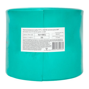 Термоусаживаемая трубка ТУТ нг 100/50 зелёная рулон PROxima tut-100-j