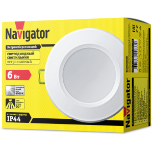 Светильник 94 833 NDL-P1-6W-840-WH-LED (аналог R63 60Вт) 94833