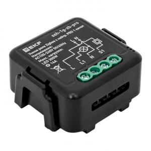 Умное реле в подрозетник 1-канальное с нейтралью 16А Zigbee EKF Connect Select PRO ssh-1g-zb-pro