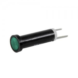44-NKG12H-CGO, Светодиодные панельные индикаторы Bi Pin Flush Green 12VDC