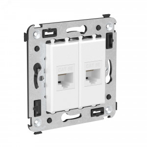 Avanti Компьютерная розетка RJ-45 без шторки в    стену, кат.5е двойная, Белое облако 4400664