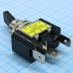 ASW-07D-2-Y, Тумблер с желтой LED подсветкой ON-OFF 30A 12В