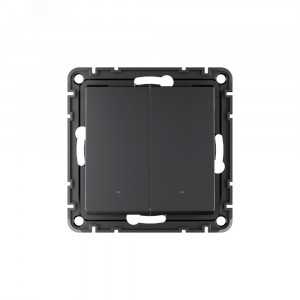 ATLASDESIGN SMART 2-кл. ВЫКЛЮЧАТЕЛЬ с подсв., Zigbee, сх.5, L+N, 10А, мех., КАРБОН ATN001053Z