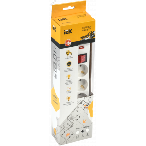 Сетевой фильтр СФ-05К 16А 5 мест 2P+PE/3м 3х1мм2 WFP10-16-05-03-N