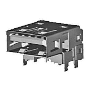 48391-0003, USB-коннекторы USB 3.0 F/A STD RA REC CH=6.09 15u'