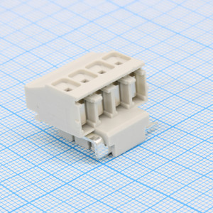 DG130RF-5.0-04P-11-00A(H), Винтовой клеммный блок c рельефной обоймой, 4 контакта. Серия DG130RF-5.0