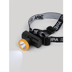 Фонарь светодиодный аккумуляторный налобный GA-802 3Вт 2режима Li-Ion 1500мАч IP40 желт.-черн. Б0055349