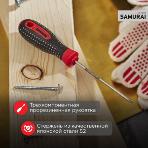 Отвертка крестовая PH1х100мм, трехкомпонентная рукоятка, сталь S2 12-4727-1