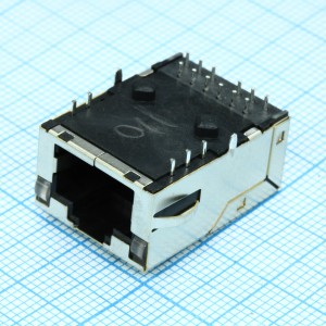 J0G-0007NL, Модульный разъем, RJ45, угловой Гнездо, 11 контакт(-ов), 11вывод(-ов), 1 порт(-ов)