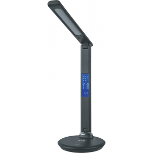 Светильник светодиодный настольный 80 322 NDF-D044-8W-MK-BL-LED 8Вт 2700/4000/6000К 300лм сенсор USB ЖК дисплей (дата/время/будильник/температура) на основании черн. 80322
