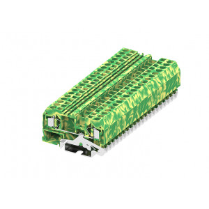 Заземляющая клемма 204927, Заземляющая клемма, тип фиксации провода: пружинный, номинальное сечение: 4 мм кв., ширина: 6 мм, цвет: желто-зеленый, тип монтажа: DIN35