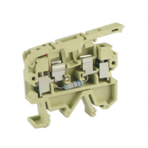 Предохранительная клемма USK-2.5RDX250, Предохранительная клемма, тип предохранителя: 5x25, LED 250V, тип фиксации провода: винтовой, номинальное сечение: 2,5 мм кв., до 6,3A, 500V, ширина: 8 мм, цвет: бежевый, тип монтажа: DIN35