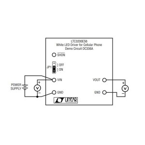 DC336A, Средства разработки схем светодиодного освещения  LTC3200ES6-5 - White LED (5) Driver for