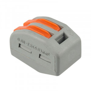 Клемма строительно-монтажная СМК 222-412 2-проводная 0.08-2.5/4кв.мм серая 07-5252-4