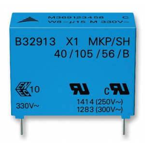 B32912B3154M000, Конденсатор помехоподавляющий 0.15мкФ 330В ±20% X1