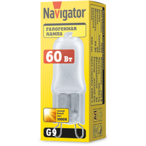 Лампа галогенная 94 233 JCD9 60Вт капсульная G9 3000К 230В frost 2000h 94233