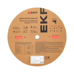 Термоусаживаемая трубка ТУТ нг 16/8 красная рулон PROxima tut-16-r