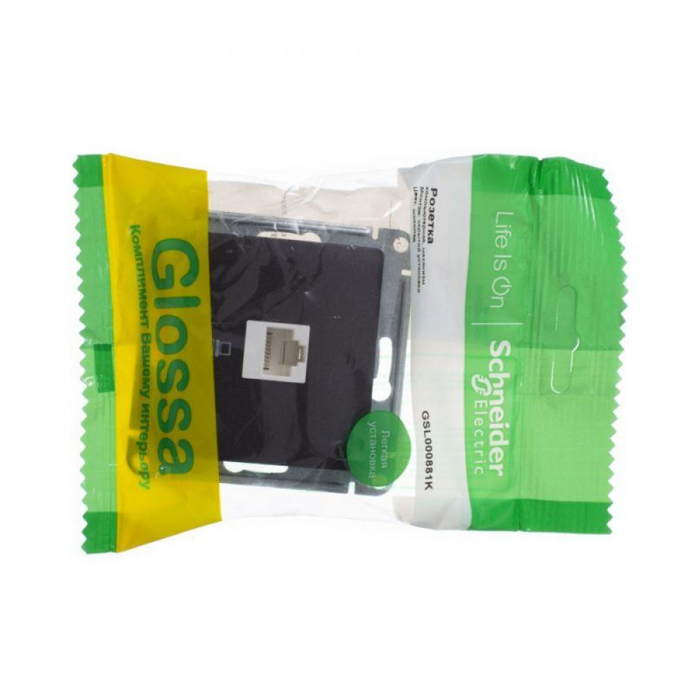 Изображение товара Розетка компьютерная Glossa RJ45 кат.5E шоколад SE GSL000881K
