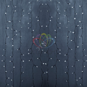 Гирлянда Светодиодный Дождь 2х1,5м, постоянное свечение,прозрачный провод, 230 В, диоды БЕЛЫЕ 235-305-6