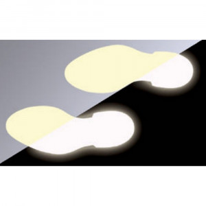 gws224073, След правый предупреждающий фотолюминисцентный белый, противоскользящий, ширина 8,5 см Х 21 см, 1 шт.