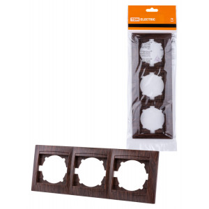 Рамка 3-х постовая горизонтальная венге "Лама" SQ1815-0431