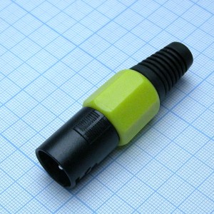 CANNON 80Y 3M, Аудио разъём XLR - вилка кабельная, 3 контакта, цвет - жёлтый