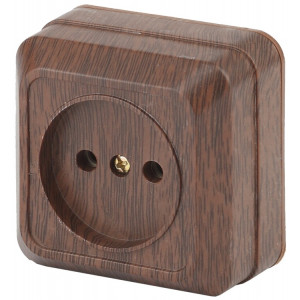 Розетка Quadro 2-201-10 без заземления 2P, 16А-250В, IP20, ОУ, венге Б0053779