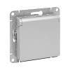 Механизм розетки, 16А, IP44, с заземлением, со шторками, c крышкой, алюминий Эпика EKF UP1-SOA-111-44