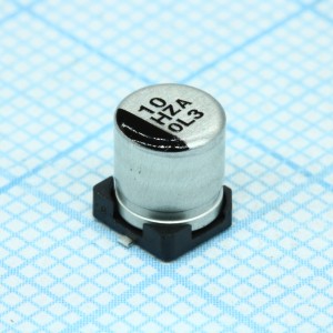 EEHZA1H100R, Полимерный гибридный алюминиевый конденсатор 10мкФ 50В ±20%( 5 X 5.8мм) для поверностного монтажа 0.12Ом 750мА 10000час 105°C автомобильного применения лента на катушке